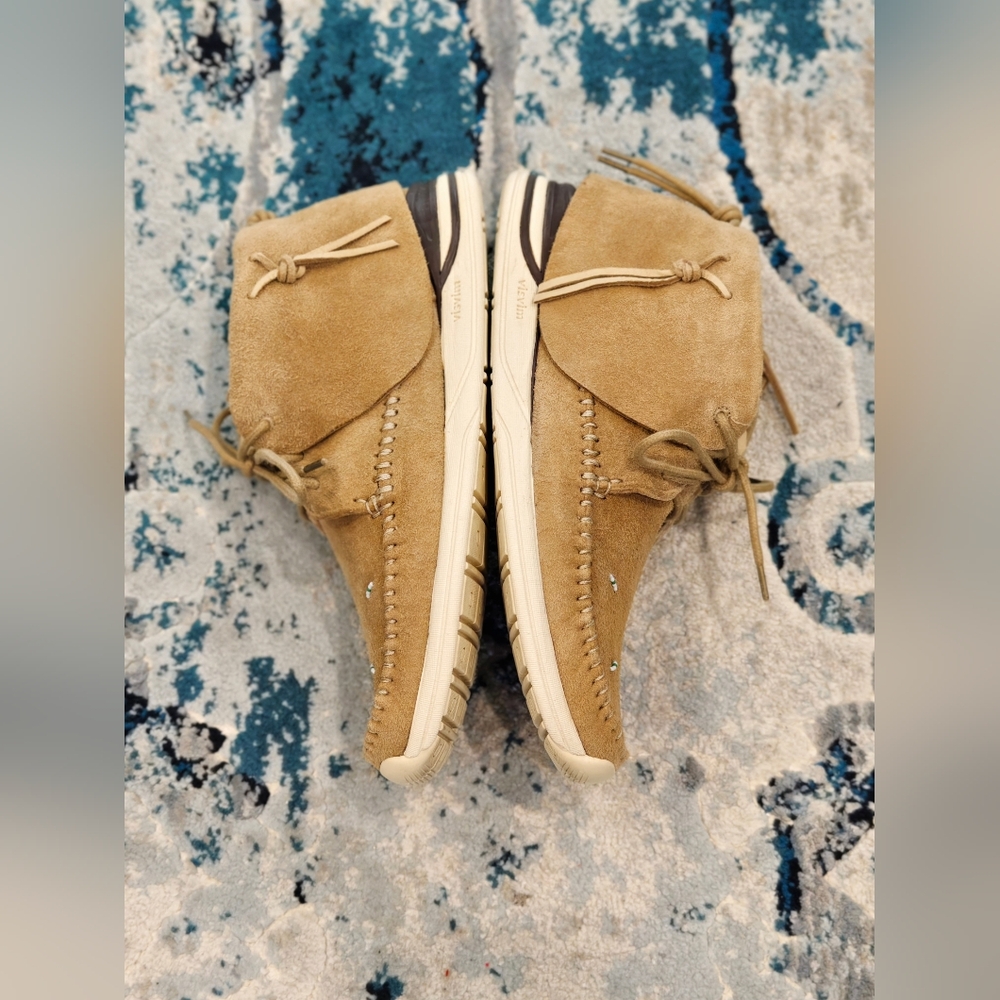 *SOLD* Visvim FBT Lhamo Folk Sand Suede Men's US9.5 Leather Moccasin Sneakers
